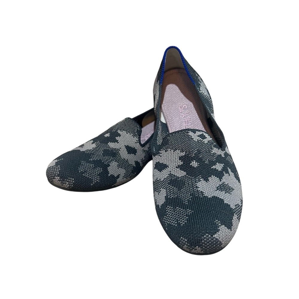 Rothy's The Loafer Grey Botanicamo Camo Knit Flat Shoes Size‎ 6